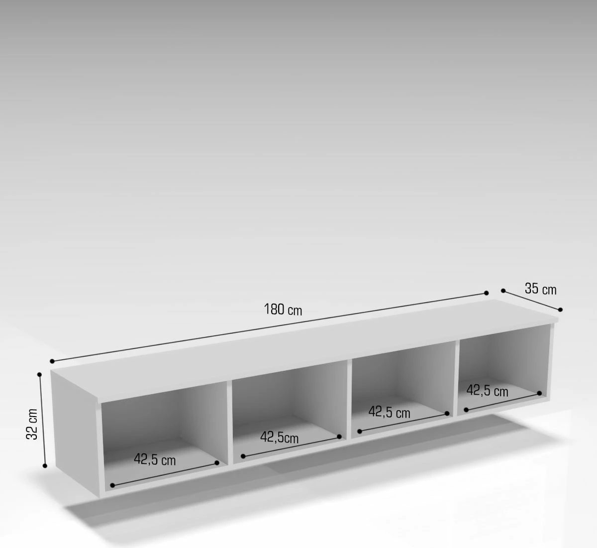 Komodë TV Skye Decor, Norvia 180, ngjyrë pishë Atlantike dhe e bardhë