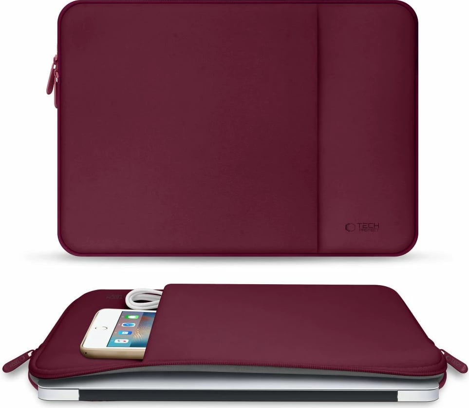 Mbështjellës laptopi Tech-Protect Neoprene 15-16 inç, Kuq e errët