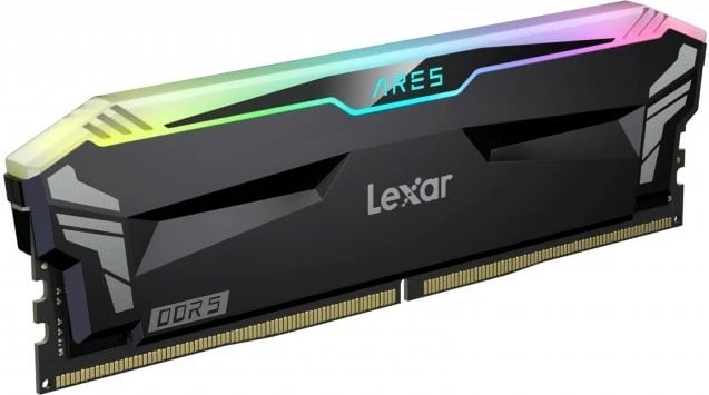 RAM Memorje Lexar ARES RGB DDR5, 32GB (2x16GB), 7200 MHz, CL34, e zezë RAM Memorje Lexar ARES RGB DDR5, 32GB (2x16GB), 7200 MHz, CL34, e zezë