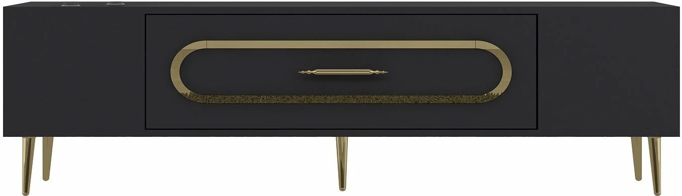 Komodë TV Skye Decor, anthracite, gold, Dekop3