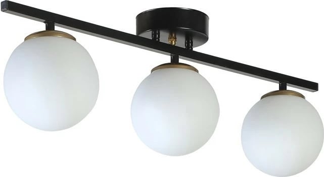 Llambë tavani Opviq, Yeni Can, 3 llamba, metal i zi, qelq i bardhë