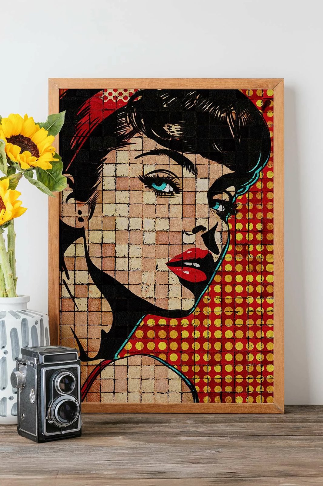 Pikturë dekorative me kornizë, Popmosaıc19, shumëngjyrëshe