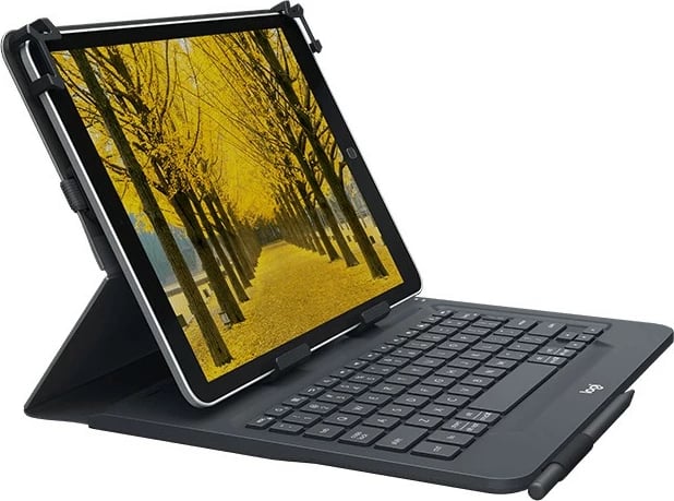 Mbështjellës universal Logitech me tastierë të integruar për tabletë 9-10 inç, QWERTY, italisht, i zi