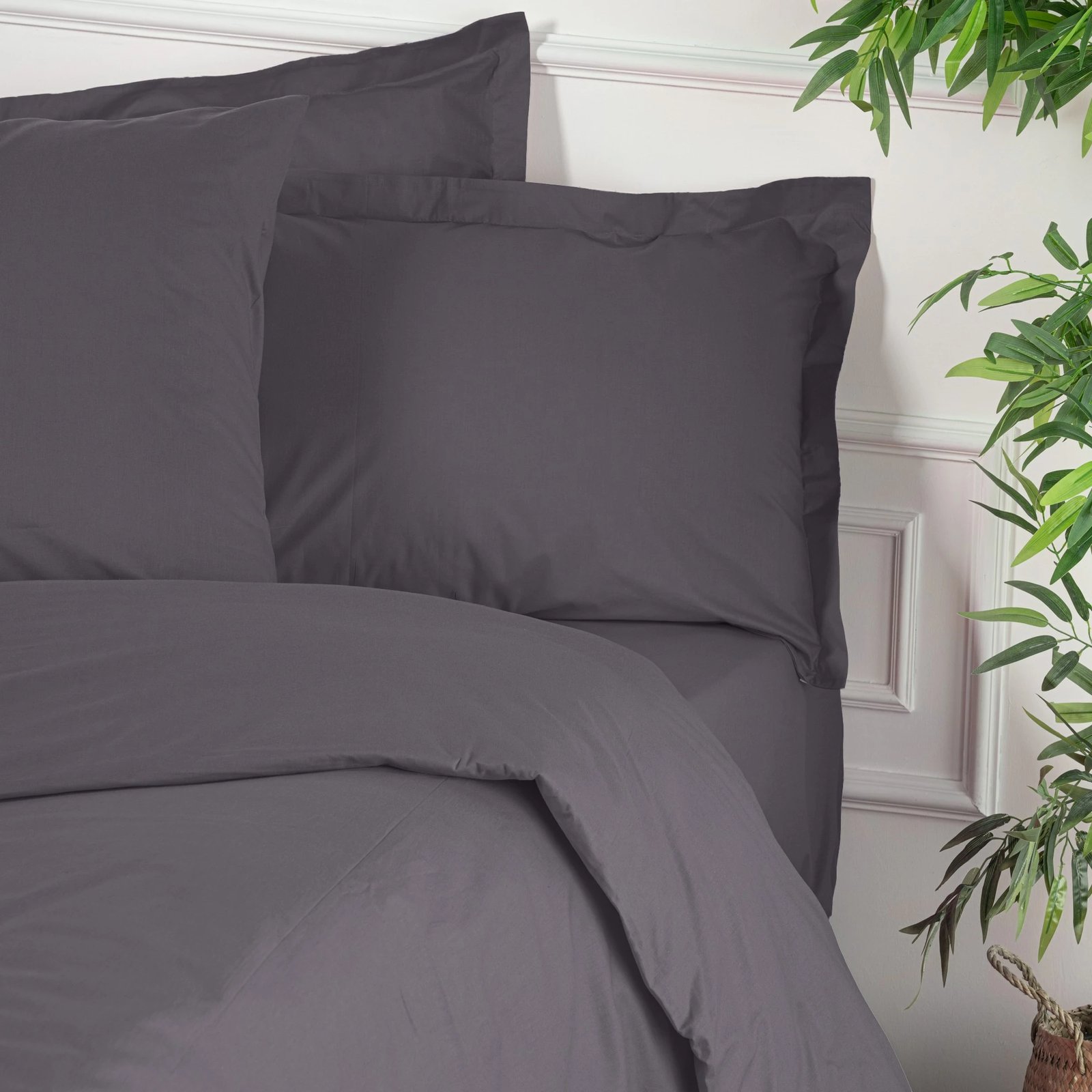 Mbulesë jorgani king ranforce, ngjyrë gri e errët, L'essentiel, 240x220cm