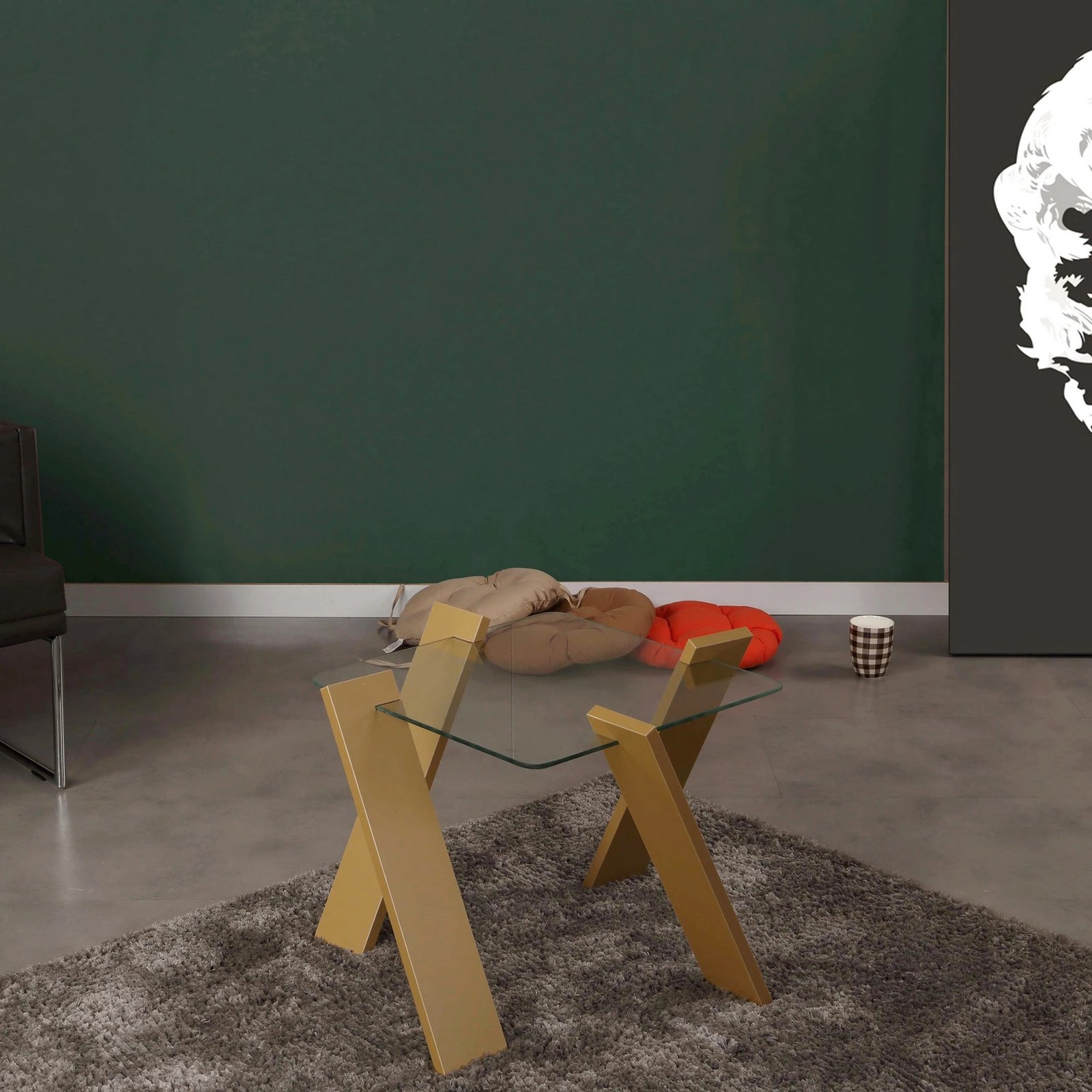 Tavolinë e vogël për kafe, ngjyrë mustard, Hanah Home Roman Mini