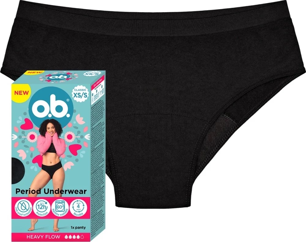 Të brendshme menstruale O.B. Heavy Flow për femra XS/S, 1 copë