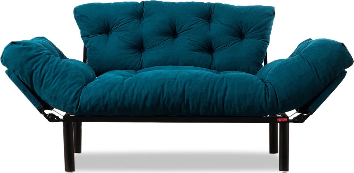 Divan-krevat dy ulëshe, ngjyrë petrol blue, Atelier del Sofa, Nitta
