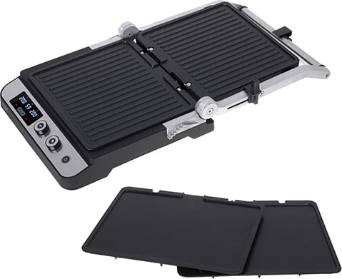 Grill elektrik, Adler, AD 3059, LED 2‑në‑1, 3000W, temperaturë 60‑230°C, timer 1‑99 min, dy palë pllaka