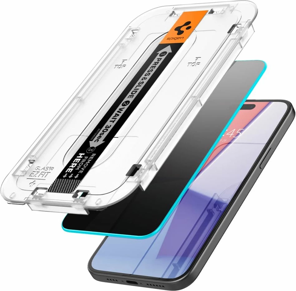 Xham mbrojtës Spigen Glas.tR EZ Fit Privacy për iPhone 15/16, 1 copë