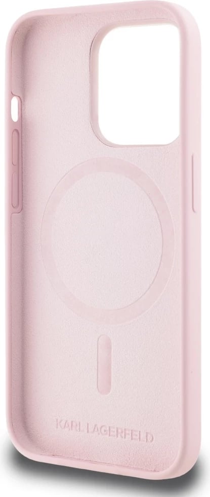 Mbështjellës Karl Lagerfeld Silicone Karl&Choupette MagSafe për iPhone 14 Pro, Rozë