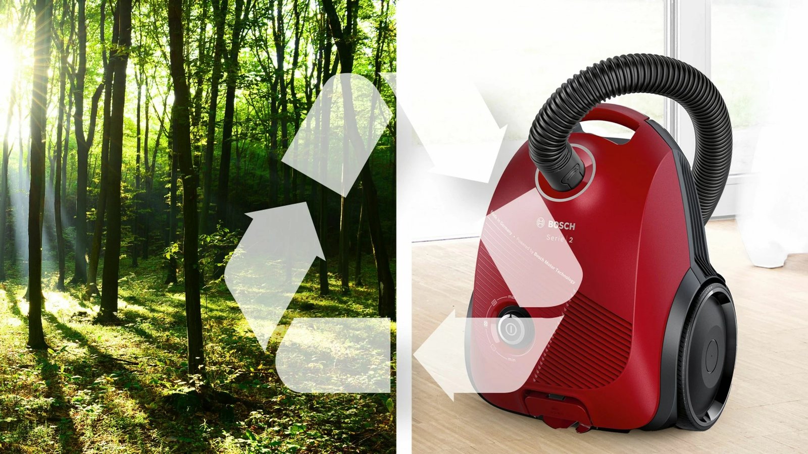 Fshesë me korent Bosch Serie 2 BGBS2RD1, 3.5L, 600W, e kuqe