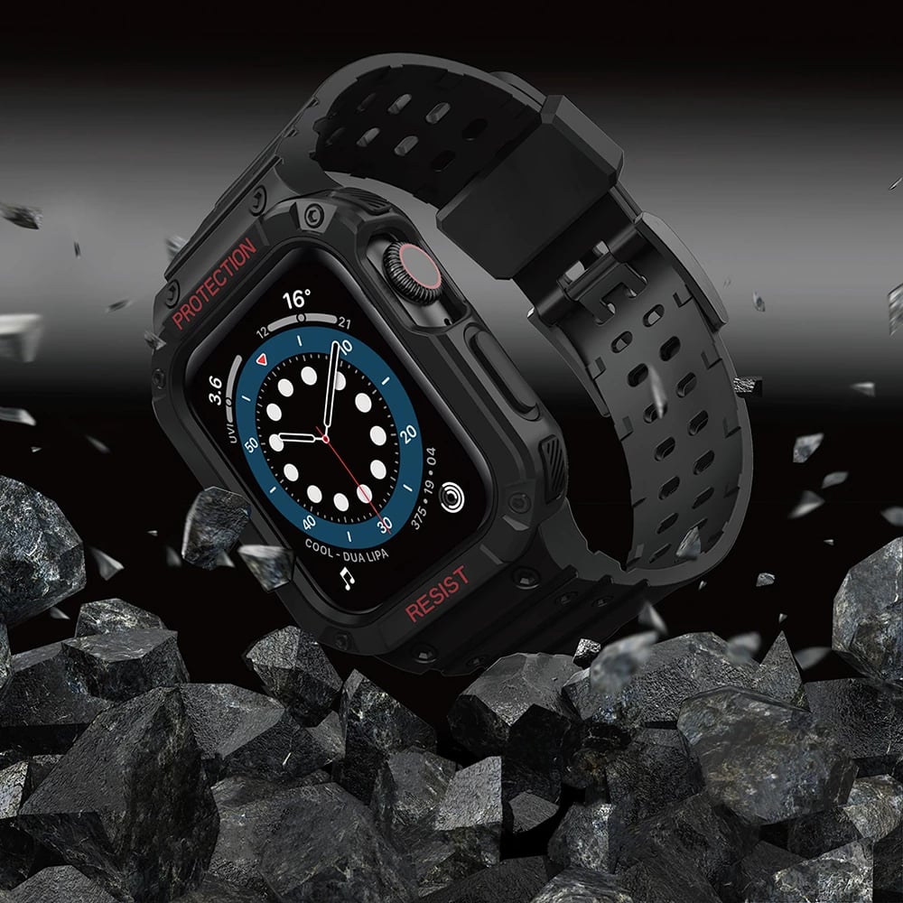 Mbështjellës me rrip për Apple Watch Hurtel Protect Strap Band, 41/40/38mm, i zi