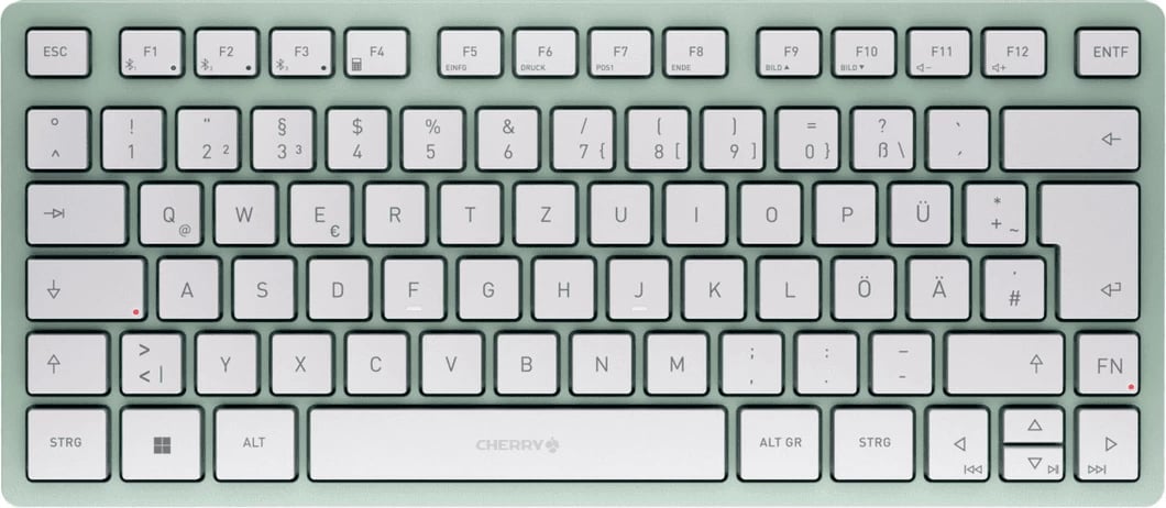 Tastierë, Cherry, KW 7100 Mini BT JK-7100DE-18, layout gjerman QWERTZ, pa kabllo, jeshile