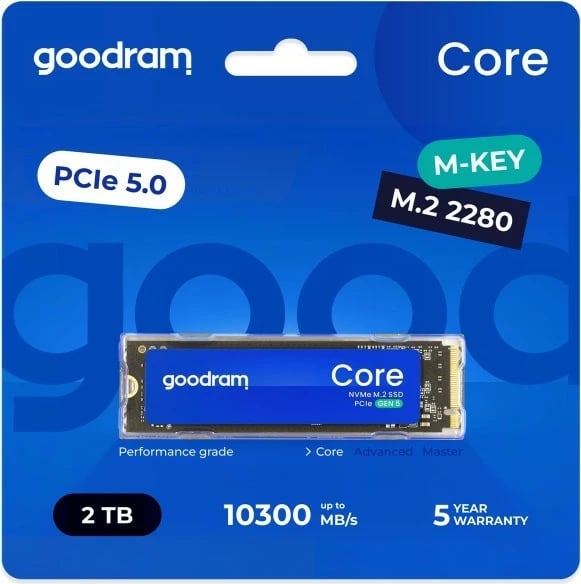 SSD GOODRAM Core 2TB, M.2 2280, PCIe 5.0, NVMe, i brendshëm