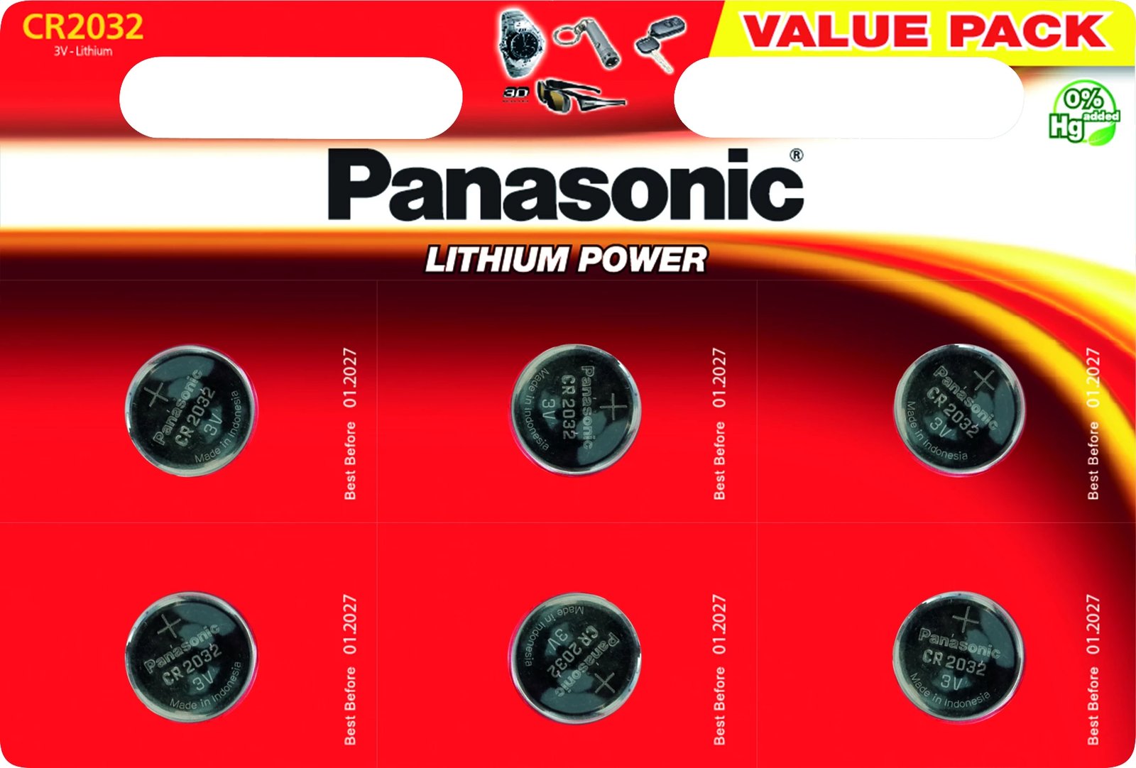 PANASONIC  male CR-2032EL/6BW 