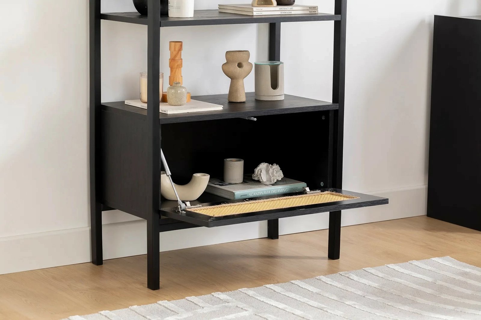 Raft librash Skye Decor, Nala 76, ngjyrë e zezë