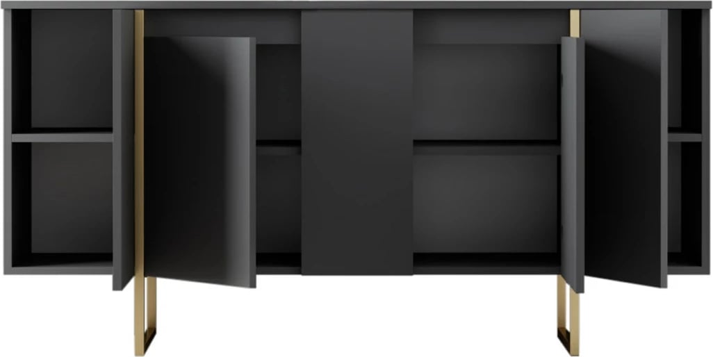 Konsolë, ngjyrë antracit, detaje ari, Skye Decor, Luxe