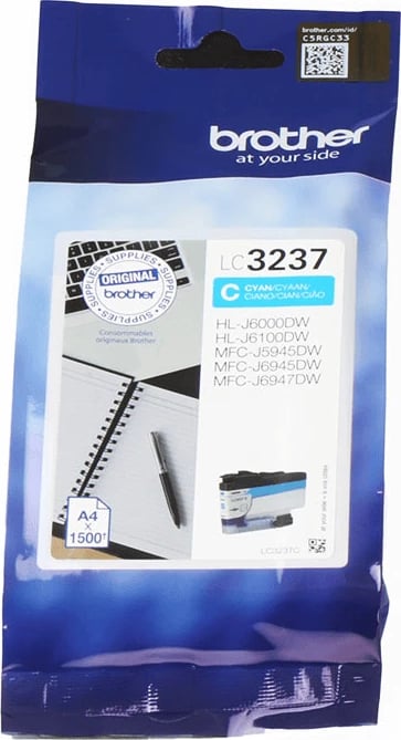 Kartrixh bojë, Brother, LC3237C, rendiment 1500 faqe, Standard, cian