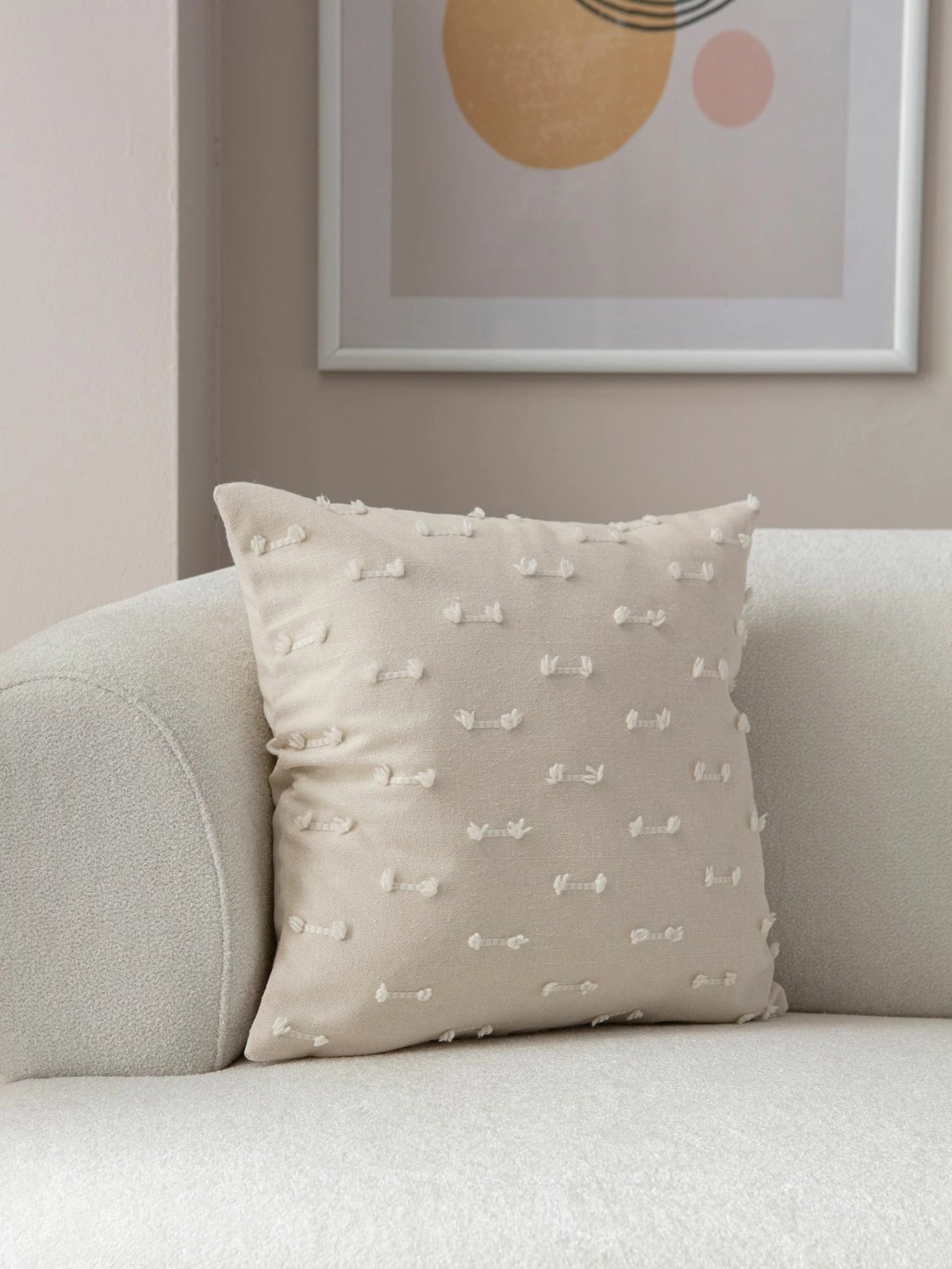 Jastëk mbulesë, krem, Evila Originals, Tuffet v6, 43x43cm