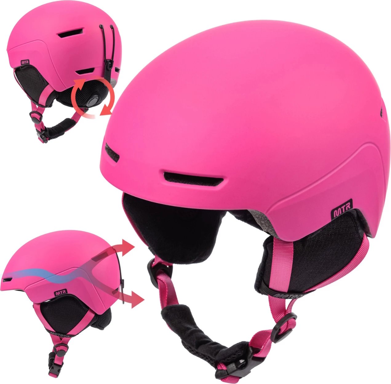 Helmetë skijimi Meteor unisex, rozë