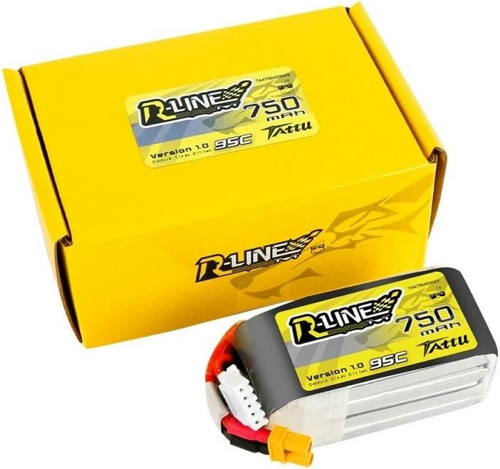 Bateri LiPo Tattu R-Line 750mAh 14.8V 95C 4S1P XT30