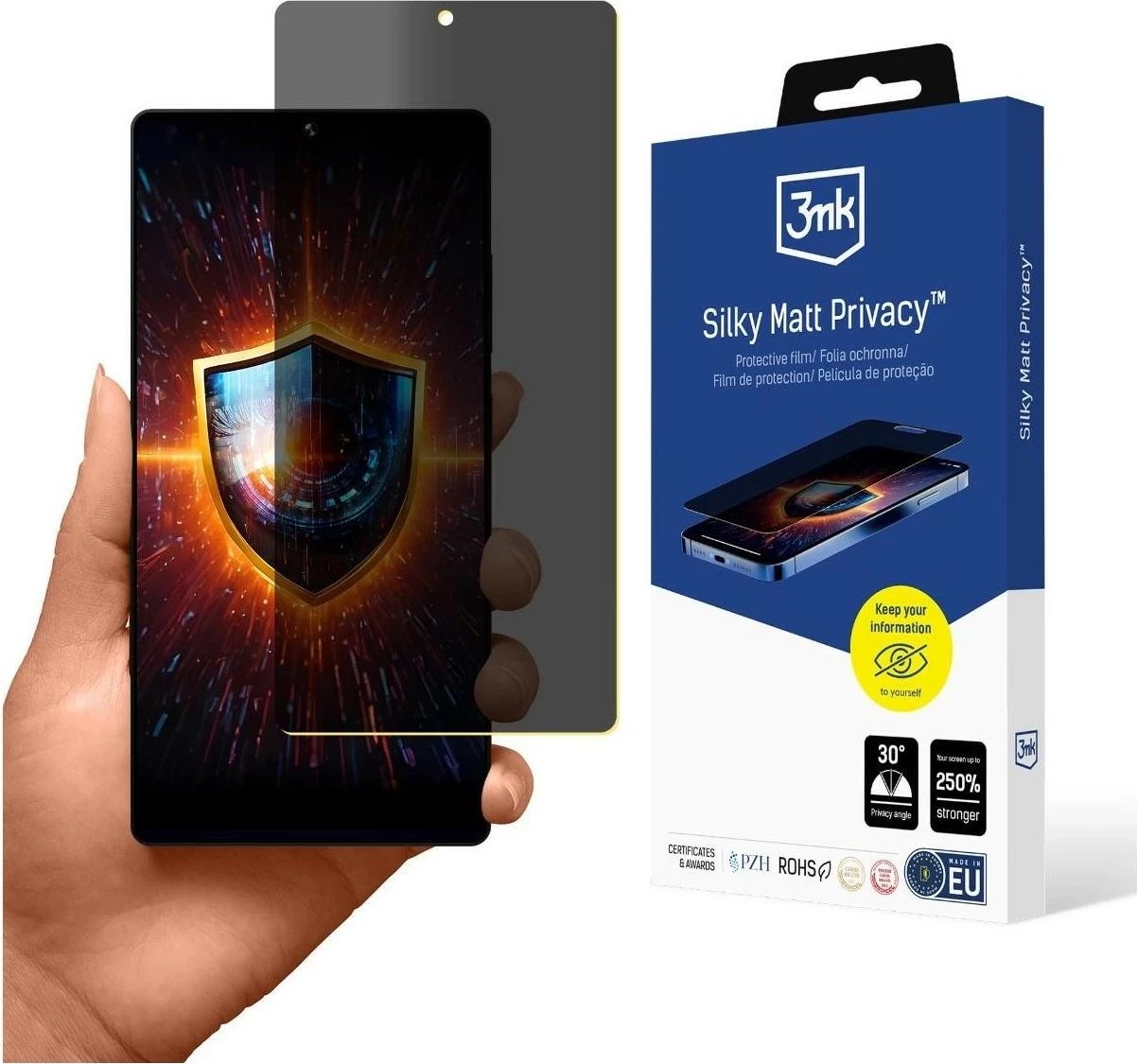 Fletë privatizimi 3MK Silky Matt Privacy Samsung Galaxy S25 Ultra, transparent e zezë