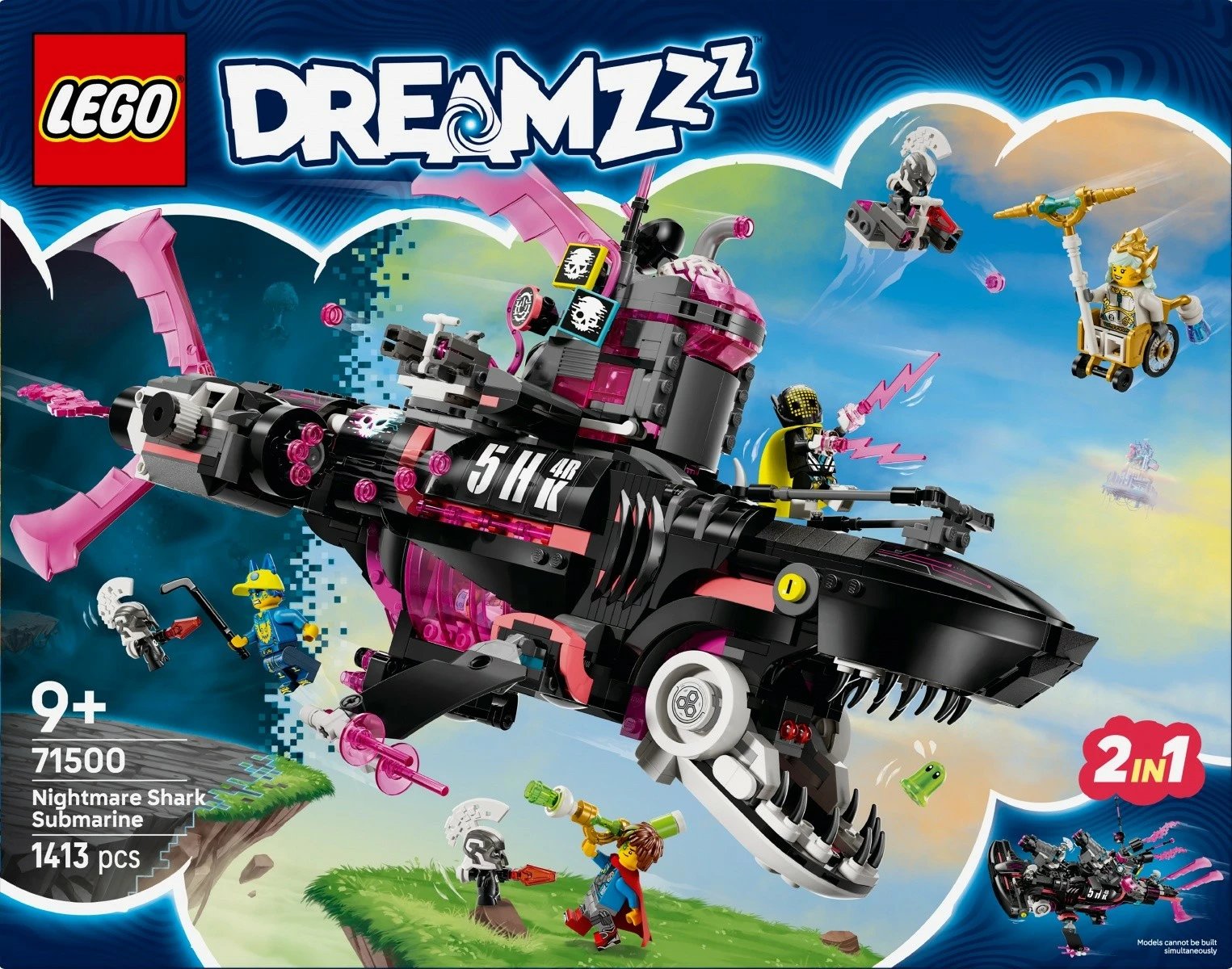 Set LEGO DREAMZzz Nightmare Shark Submarine 71500, 1413 pjesë, për fëmijë 9+