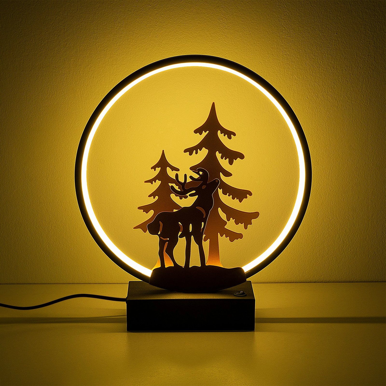 Llambë tavoline Opviq, XMAS8, ngjyrë e zezë dhe bakri