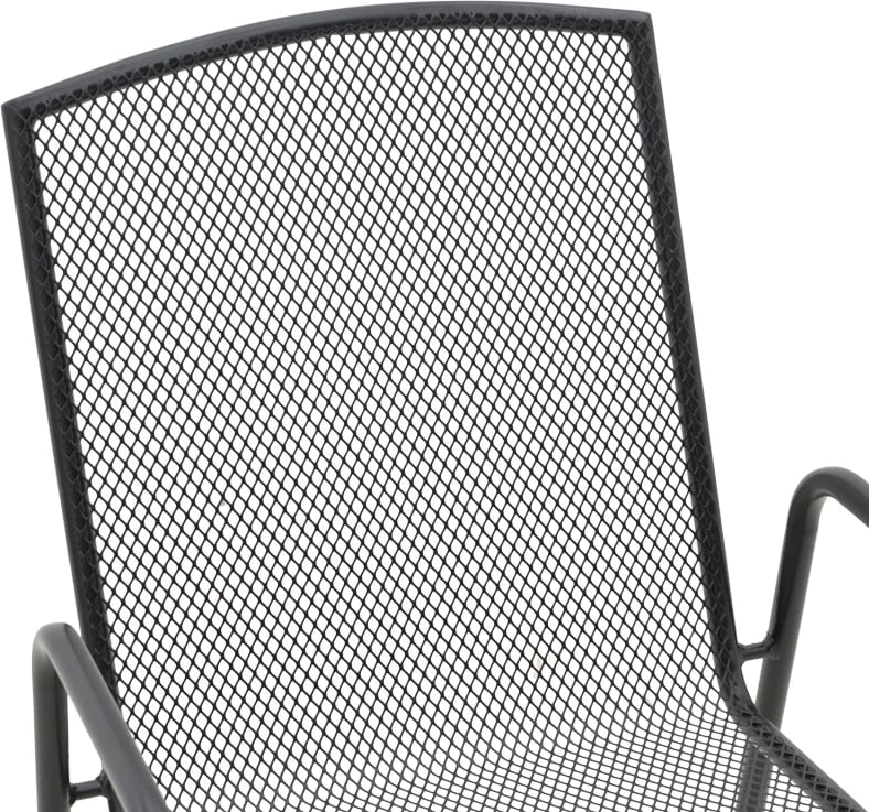 Karrige për kopsht Pomedon e grumbullueshme, metalike, ngjyrë e zezë, 56x64x87cm