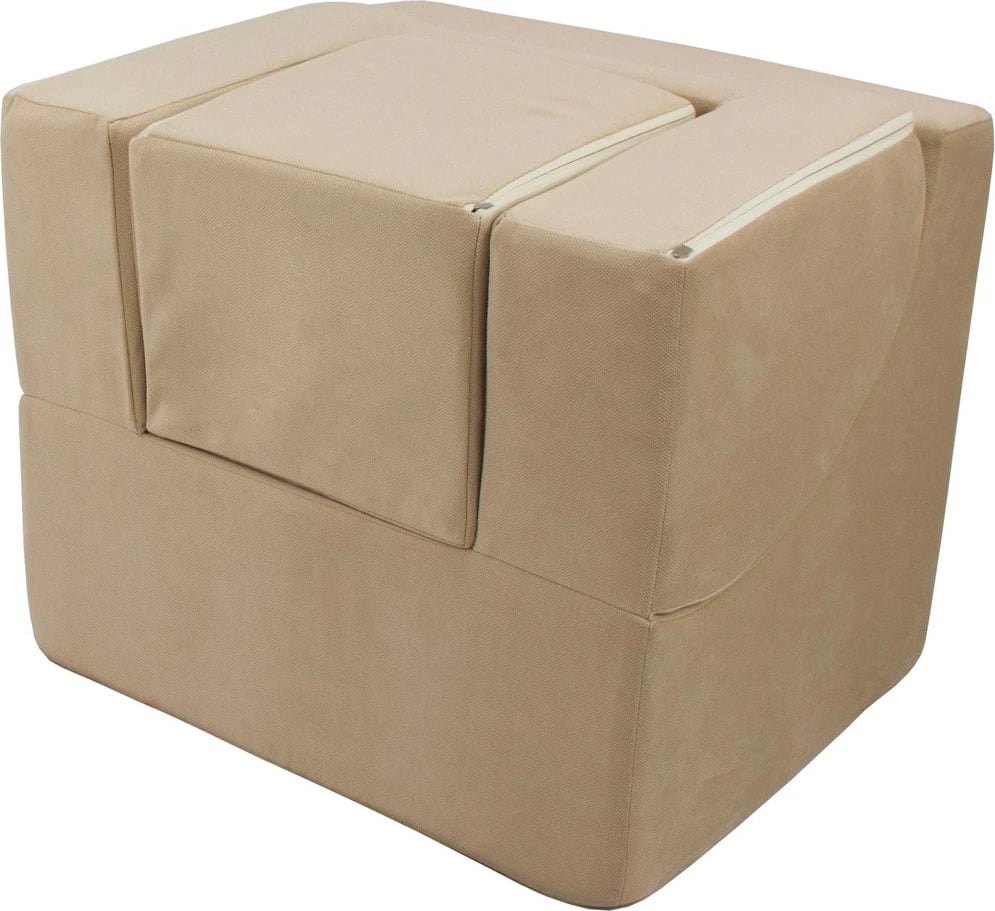 Karrige e palosshme për fëmijë, Vell, shkumë poliuretani, mbulesë me zinxhir e heqshme, shndërrohet në shezllon, deri 8 vjeç, kapuçino