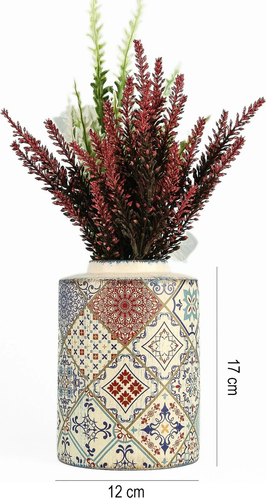 Vazo dekorative qeramike, shumëngjyrëshe, Evila Originals, YL730, 12x17cm