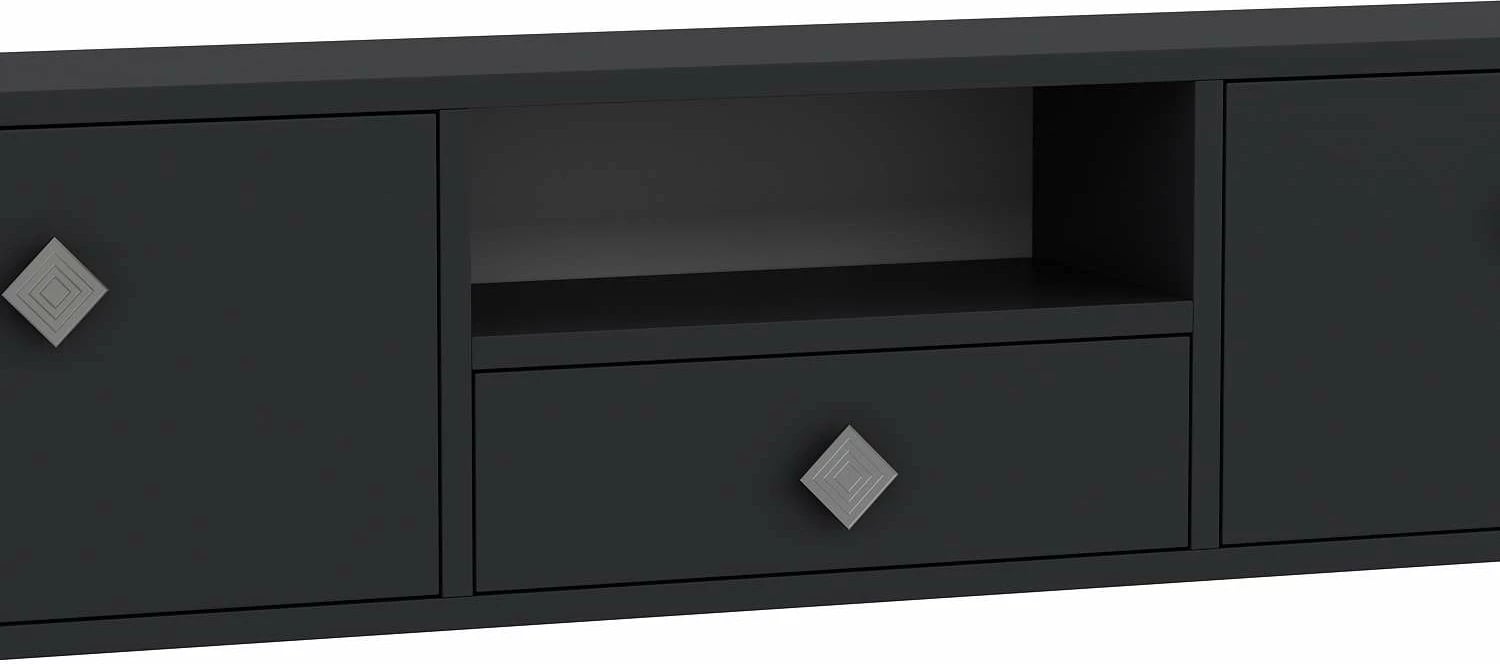 Komodë TV Skye Decor, 1305-DROP-1, antracit, argjend