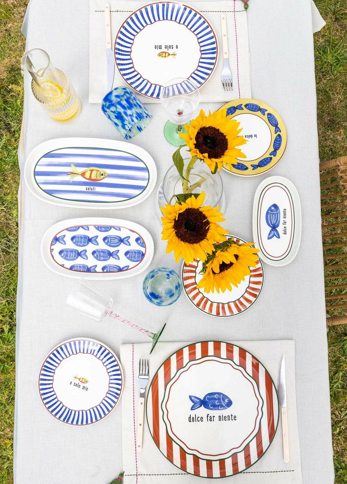 Set pjatash shërbimi (6 copë), Hermia, FSH0002, ngjyrë blu