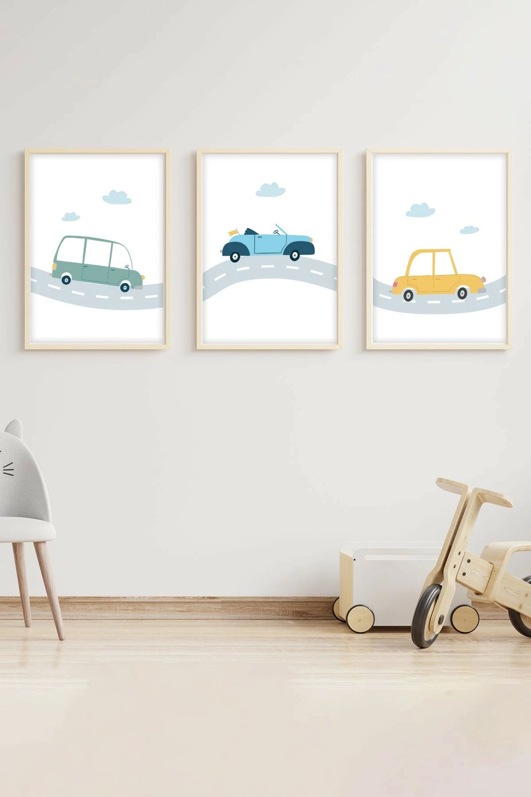 Pikturë dekorative me kornizë MDF (3 copë), Wallity, Huhu151, 30x40cm