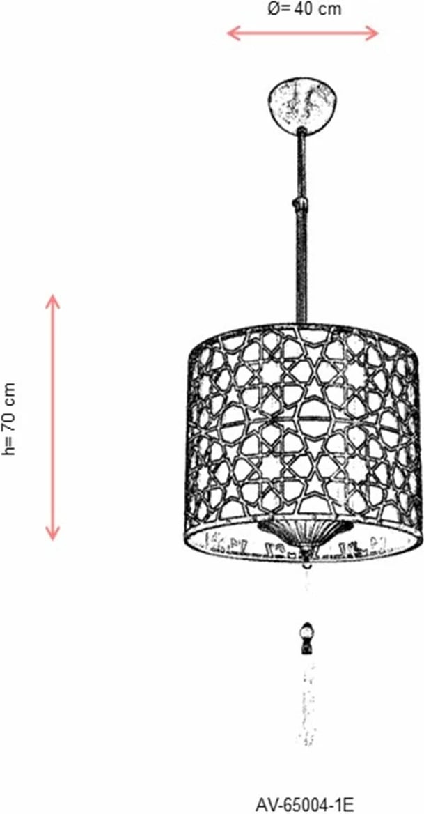 Llambë tavani Opviq, vintage, AV-65004-1E, 70x40cm
