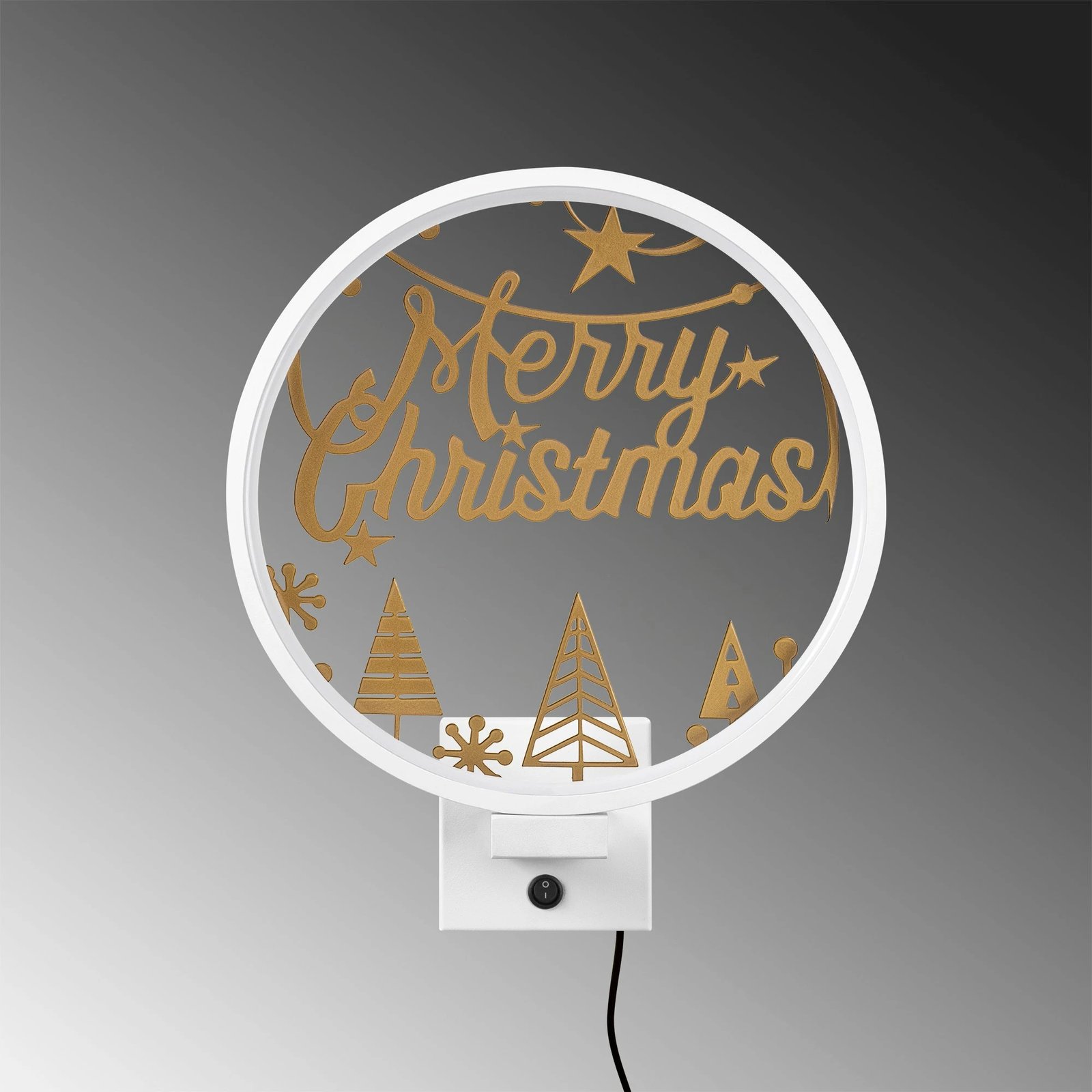 Llambë muri dekorative, ngjyrë e bardhë dhe ari, XMAS28