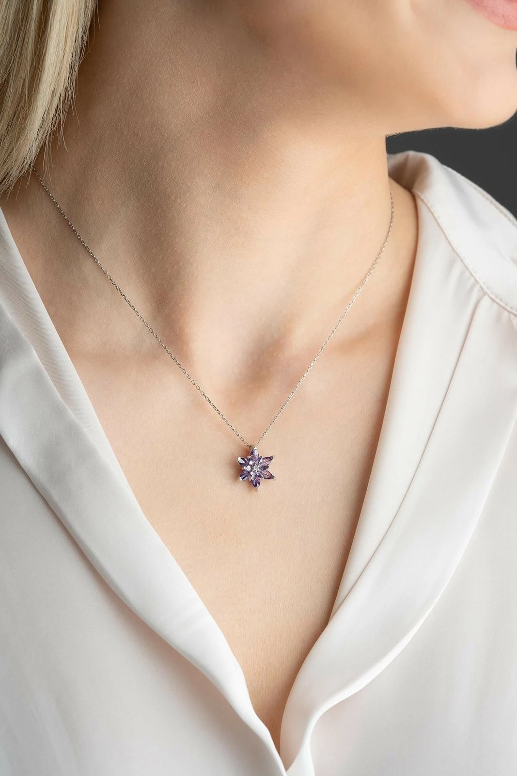 Varëse argjendi Jumeon, ngjyrë e argjendtë me gur të purpurt, NRZ999363