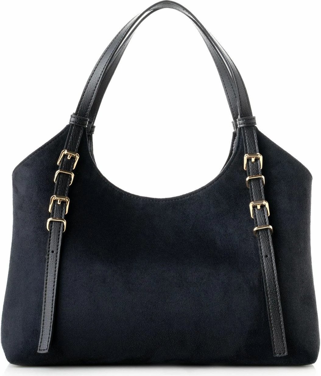 Çantë tote Vince Camuto, Cremona, lëkurë e zezë suede