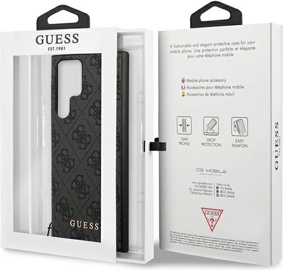 Mbështjellës Guess 4G Charms për Samsung Galaxy S23 Ultra, Gri