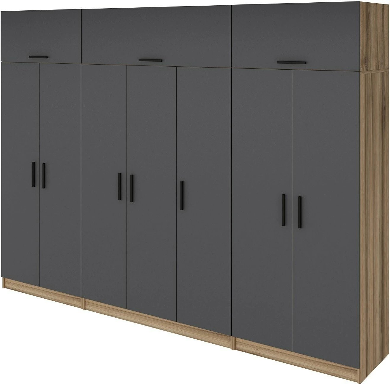 Dollap i madh për rroba, ngjyrë antracit dhe dore, Skye Decor Minar Kale - 7532