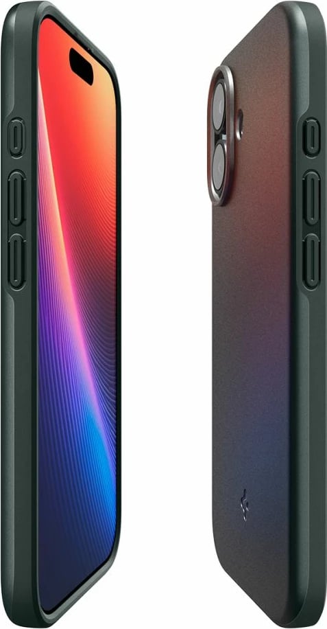 Mbështjellës Spigen Thin Fit MagSafe për iPhone 17, polikarbonat i hollë, me unazë magnetike, jeshile