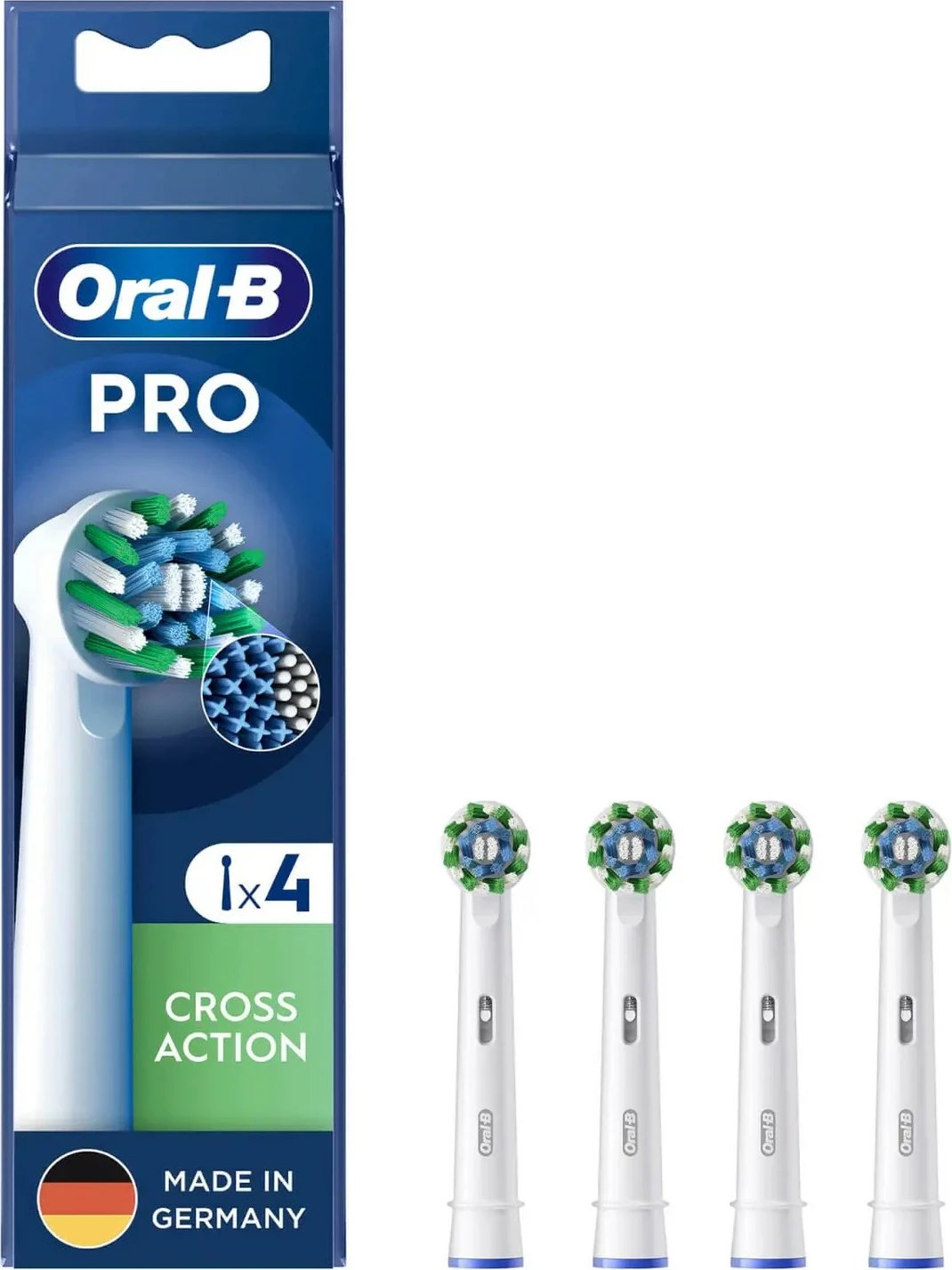 Koka rezervë për furçë dhëmbësh Oral-B CrossAction, 4 copë, e bardhë