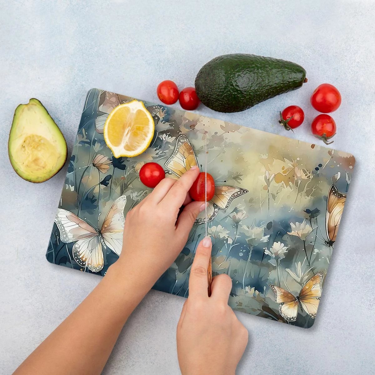 Dërrasë prerëse Hermia, Ckt53 - 3040, shumëngjyrëshe, xham i temperuar, 30x40cm