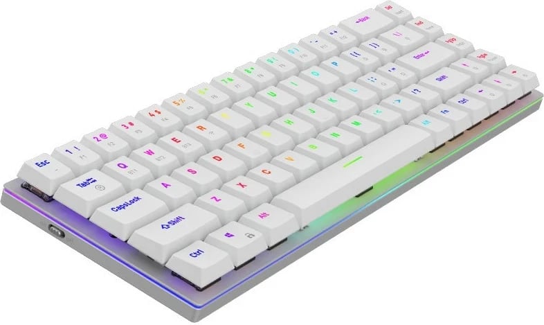 Tastierë mekanike Aqirys Agena, 65%, 68 taste, Gateron Red, RGB, wireless & me kabllo, e bardhë