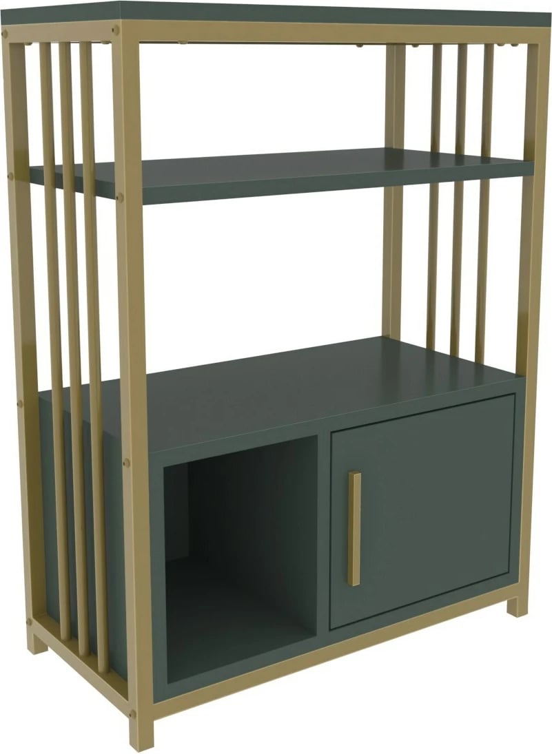 Raft librash dekorativ, ngjyrë e gjelbër dhe ari, Skye Decor, Letos