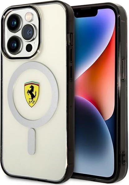 Mbështjellës Ferrari FEHMP14XURKT për iPhone 14 Pro Max 6.7", transparent, MagSafe