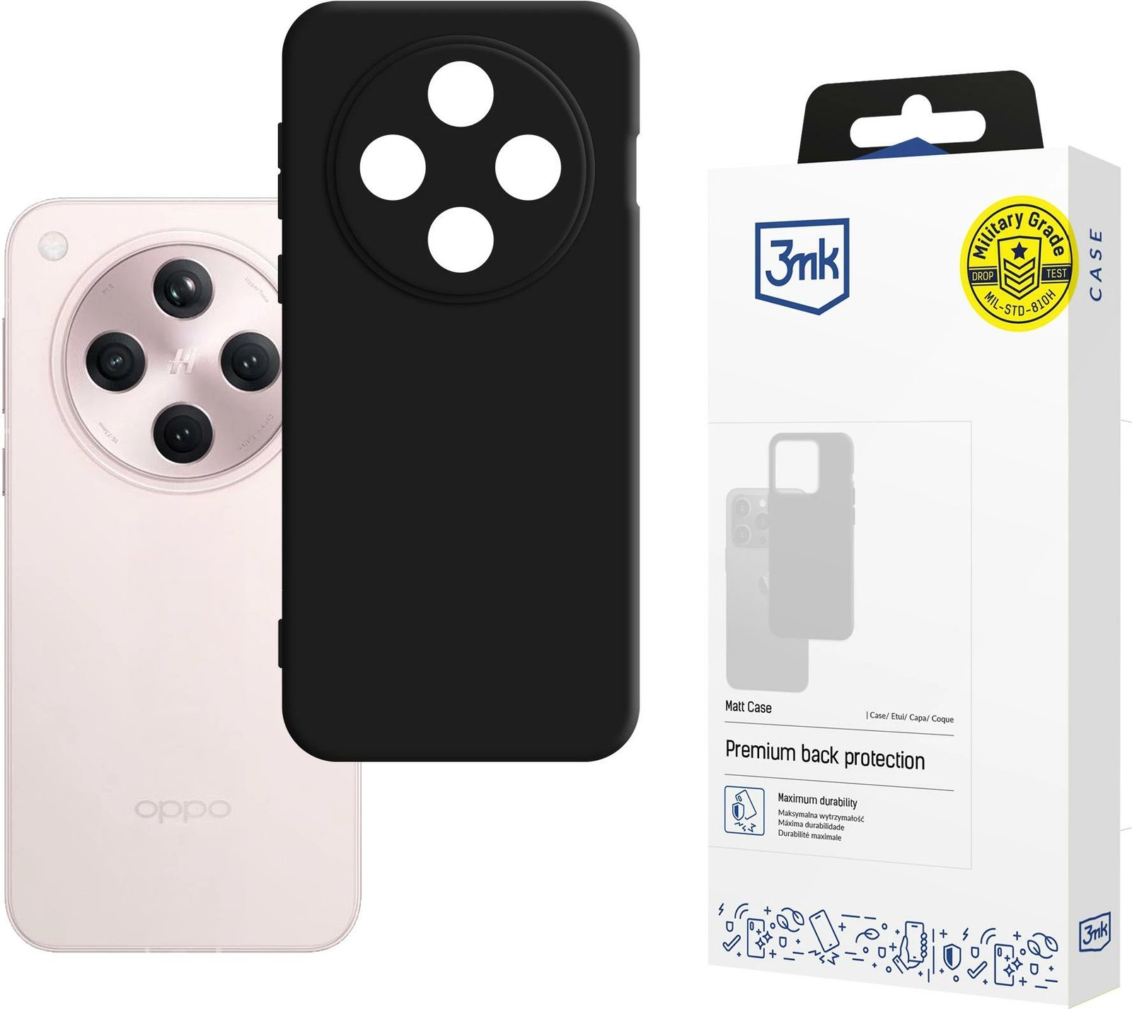 Mbështjellës 3mk Matt Case për Oppo Find X8, i zi