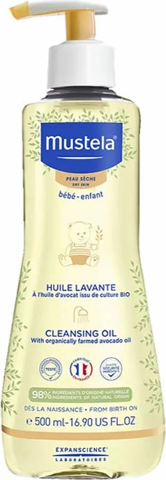 Vaj pastrues për bebe Mustela Cleansing Oil unisex 500ml
