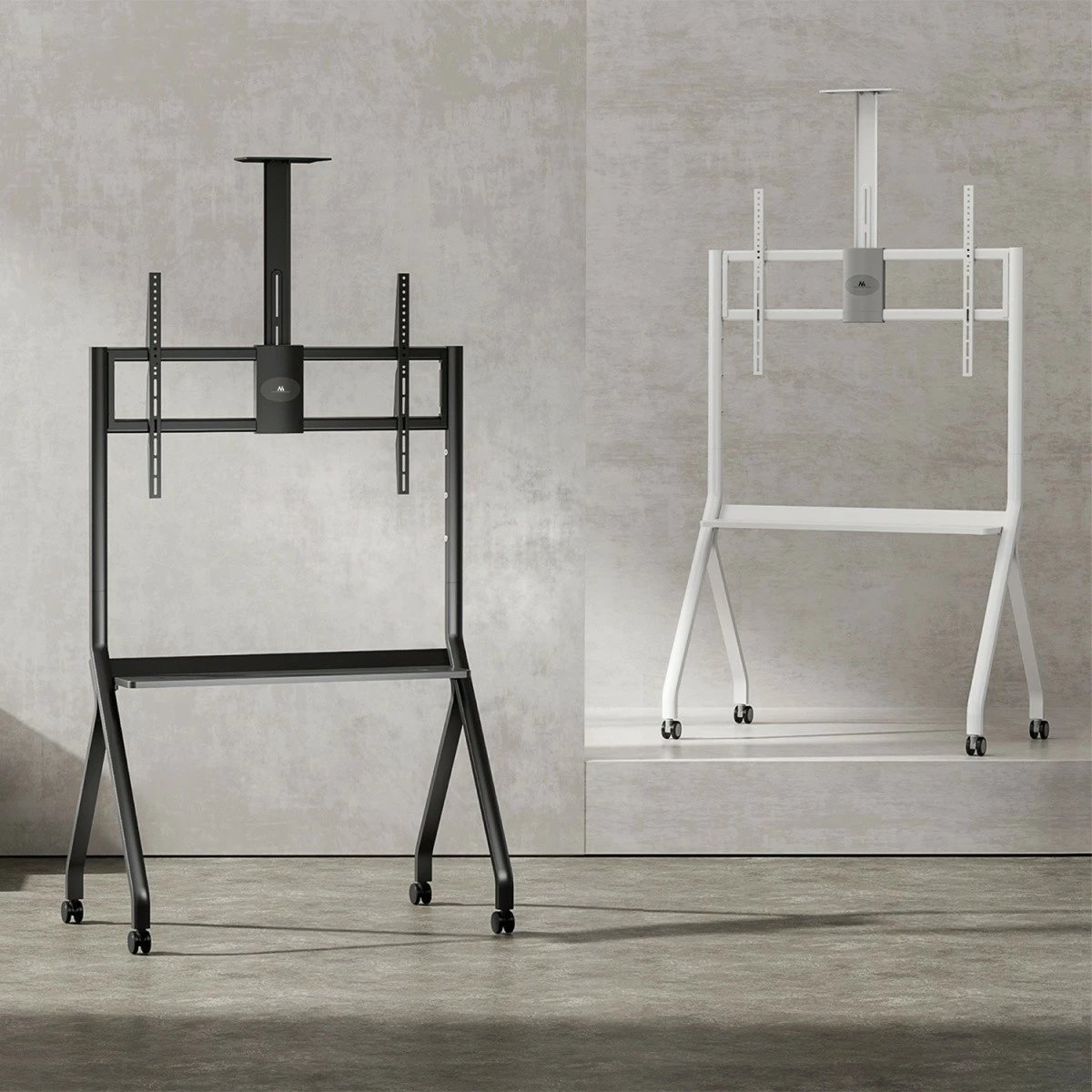 stendë TV me rrota, Maclean MC-114 W, 55–100", 120 kg, VESA deri 900×600, e bardhë