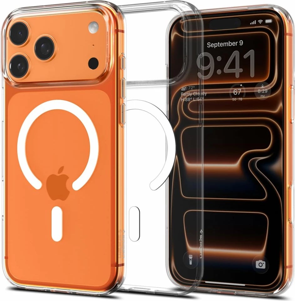 Mbështjellës Spigen Liquid Crystal MagSafe për iPhone 17 Pro, Transparent dhe Bardhë